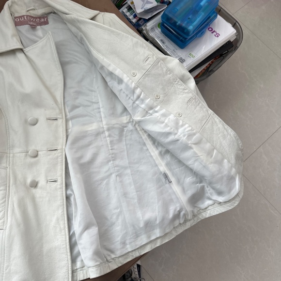 White jacket made of real leather - Picture 2 of 7